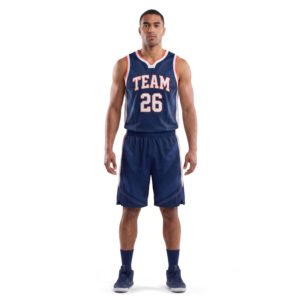 Custom Basketball Uniforms Navy Blue Elite Team Jersey and Shorts